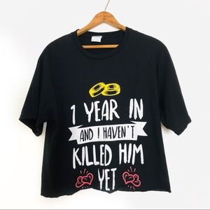 Funny Anniversary Crop T-shirt